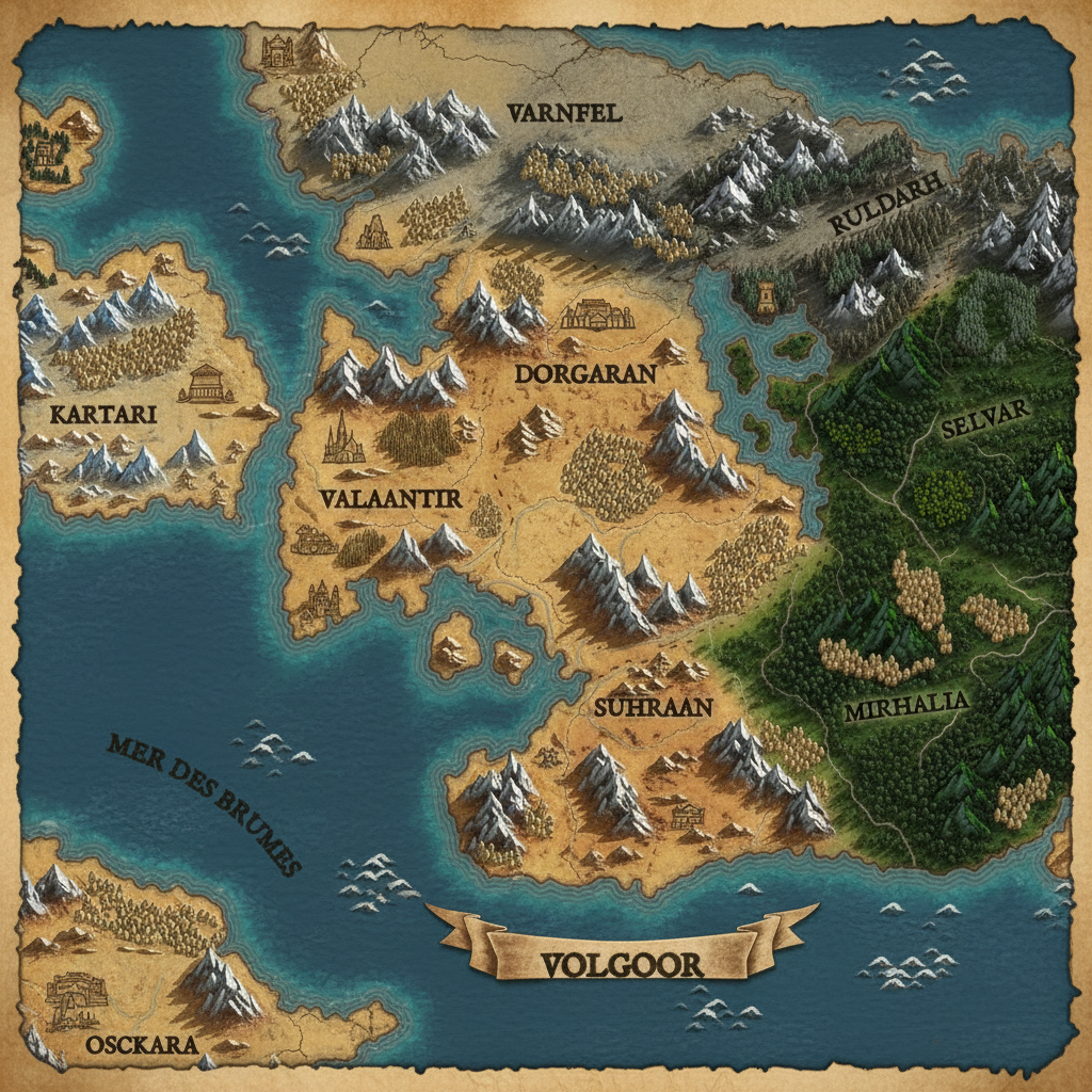 la carte du monde de volgoor